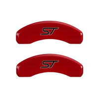 MGP 4 Caliper Covers Engraved Front & Rear No bolts/ST Red finish silver ch - 10119SST1RD