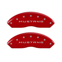 MGP 4 Caliper Covers Engraved Front Mustang Engraved Rear GT Red finish silver ch - 10198SMGTRD