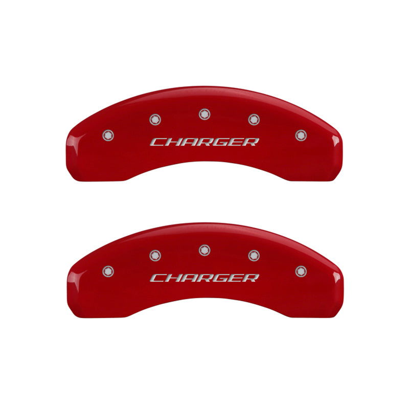 MGP 4 Caliper Covers Engraved Front & Rear Block/Charger Yellow finish black ch - 12088SCHBYL