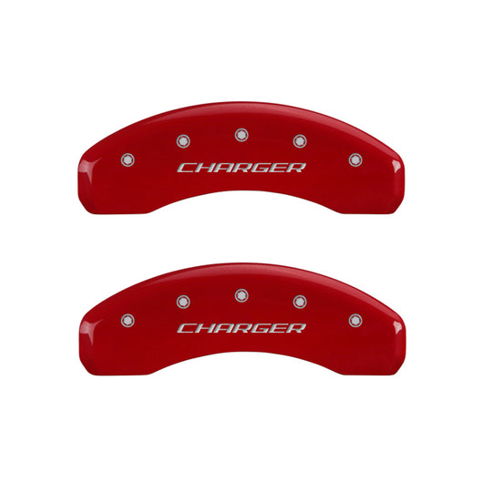 MGP 4 Caliper Covers Engraved Front & Rear Block/Charger Yellow finish black ch - 12088SCHBYL