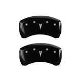 MGP 4 Caliper Covers Engraved Front Pontiac Engraved Rear Arrow Black finish silver ch - 18028SPONBK