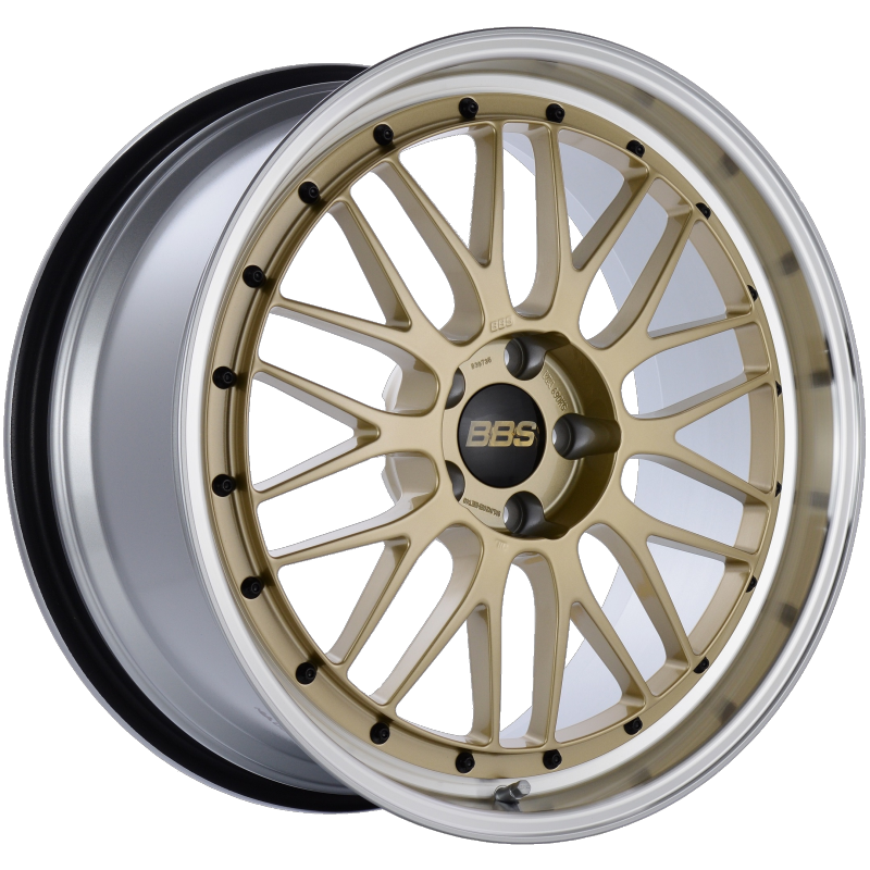 BBS LM 20x9.5 5x114.3 ET40 CB66 Gold Center Diamond Cut Lip Wheel - LM238GPK