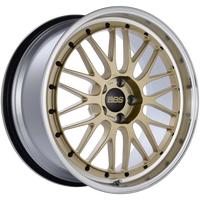 BBS LM 20x9.5 5x114.3 ET40 CB66 Gold Center Diamond Cut Lip Wheel - LM238GPK