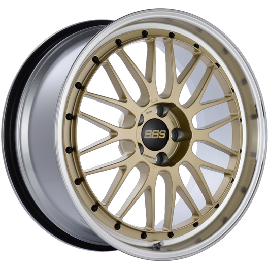 BBS LM 20x9.5 5x114.3 ET40 CB66 Gold Center Diamond Cut Lip Wheel - LM238GPK