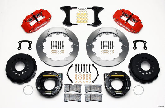 Wilwood Narrow Superlite 4R Rear P-Brk Kit 12.88in Red Big Ford New Style 2.36in Offset - 140-9218-R