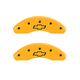 MGP 2 Caliper Covers Engraved Front Bowtie Yellow Finish Black Char 1999 Chevrolet Astro - 14001FBOWYL