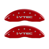 MGP 4 Caliper Covers Engraved Front & Rear i-Vtec Red finish silver ch - 20213SIVTRD