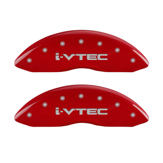 MGP 4 Caliper Covers Engraved Front & Rear i-Vtec Red finish silver ch - 20213SIVTRD