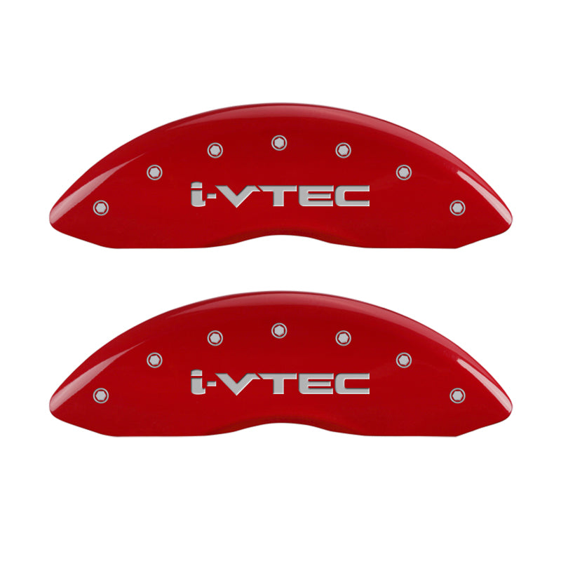 MGP 4 Caliper Covers Engraved Front & Rear i-Vtec Red finish silver ch - 39013SIVTRD