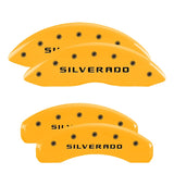 MGP 4 Caliper Covers Engraved Front & Rear Silverado Yellow Finish Blk Char 04 Chevy Avalanche 1500 - 14002SSILYL