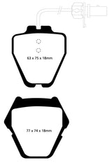 EBC 99-01 Audi A6 Quattro 2.7 Twin Turbo Sedan (8 Pad Set) Ultimax2 Front Brake Pads - UD839
