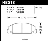 Hawk Honda Accord/Civic/CRX Front Race Blue 9012 Brake Pads - HB218E.583