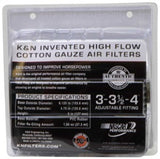 K&N Universal Air Filter Chrome Round Tapered Red - 4in Flange ID x 1.125in Flange Length x 5.5in H - RG-1001RD