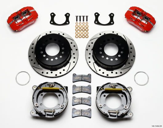 Wilwood Dynapro Low-Profile 11.00in P-Brake Kit Drill-Red New Big Ford 2.50in Off Front Mount - 140-11404-DR