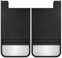 Husky Liners Universal 12in Wide Black Rubber Rear Mud Flaps w/ Weight - 55101
