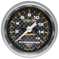 Autometer Carbon Fiber 52mm 1600 Deg F Electronic EGT Gauge Kit - 4744