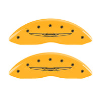 MGP 4 Caliper Covers Engraved F & R Chrysler Wing Yellow Finish Black Char 2009 Chrysler Aspen - 32009SCW2YL