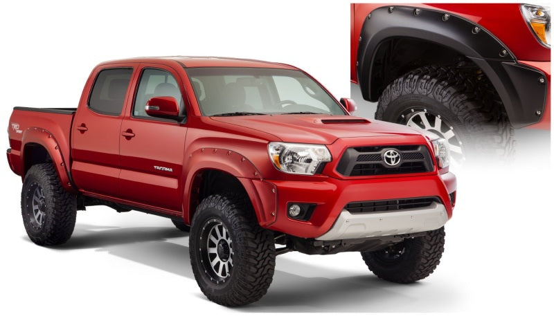 Bushwacker 12-15 Toyota Tacoma Fleetside Pocket Style Flares 4pc 73.5in Bed - Black - 31927-02