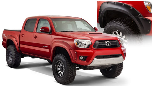 Bushwacker 12-15 Toyota Tacoma Fleetside Pocket Style Flares 4pc 73.5in Bed - Black - 31927-02