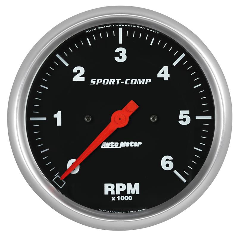 AutoMeter Sport-Comp 5in. 0-6K RPM In-Dash Tachometer Gauge - 3997