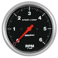 AutoMeter Sport-Comp 5in. 0-6K RPM In-Dash Tachometer Gauge - 3997