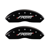 MGP 4 Caliper Covers Engraved Front & Rear SPORT Black finish silver ch - 10119SSPOBK