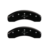 MGP 4 Caliper Covers Engraved Front 2015/Mustang Engraved Rear 2015/Bar & Pony Black fnsh silver ch - 10204SMB2BK