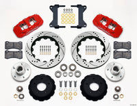 Wilwood AERO6 Front Hub Kit 14.00 Drilled-Red Chevy C-10 60-87 CPP Drop Spindle - 140-13692-DR