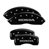 MGP 4 Caliper Covers Engraved Front & Rear Honda Black finish silver ch - 20211SHONBK