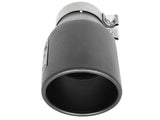 aFe MACH Force-Xp 3in 304 SS Metallic Black Exhaust Tip 3in In x 4-1/2in Out x 9in L Clamp-On Right - 49T30451-B091
