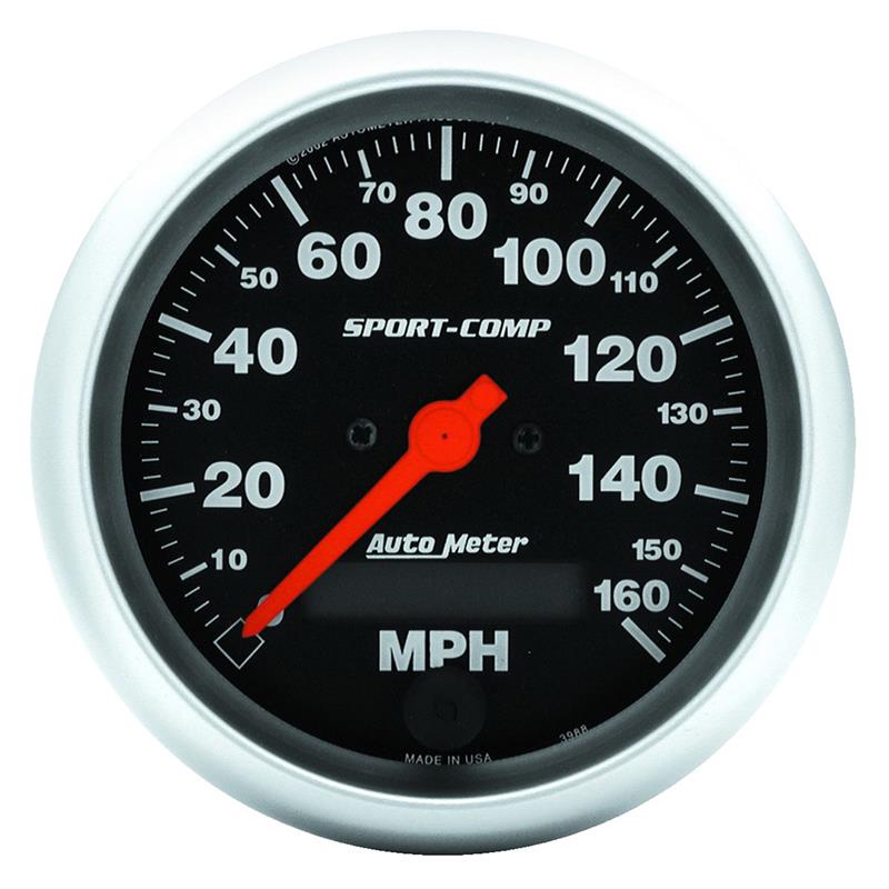 Autometer Sport-Comp 3-3/8 inch 160 MPH Electronic Speedometer Gauge - 3988