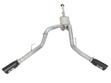 aFe MACHForce XP Exhaust 3in SS Dual Side Exit CB w/ Black Tips 2015 Ford F150 5.0L V8 CC/SB EC/LB - 49-43074-B