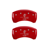 MGP Rear set 2 Caliper Covers Engraved Rear GT500 Shelby & Cobra Red finish silver ch - 10010RGT5RD