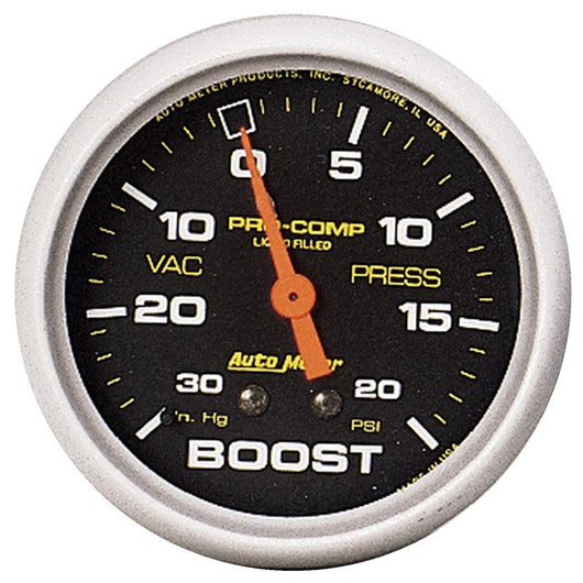 Autometer Pro-Comp 30 In Hg/20 PSI Liquid Filled Mechanical Boost Gauge - 5401