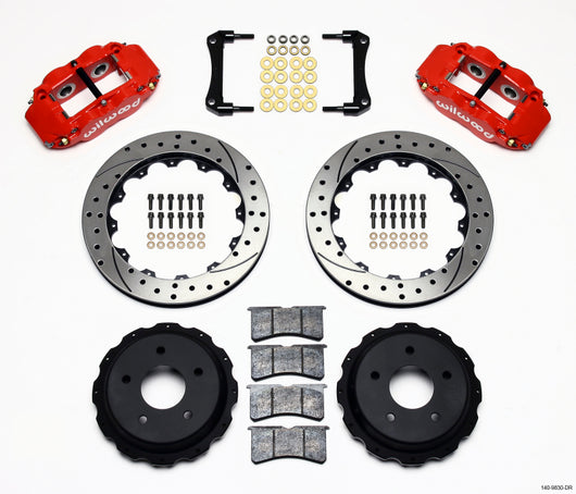 Wilwood Narrow Superlite 4R Rear Kit 12.88in Drilled Red 98-02 Camaro/Firebird - 140-9830-DR