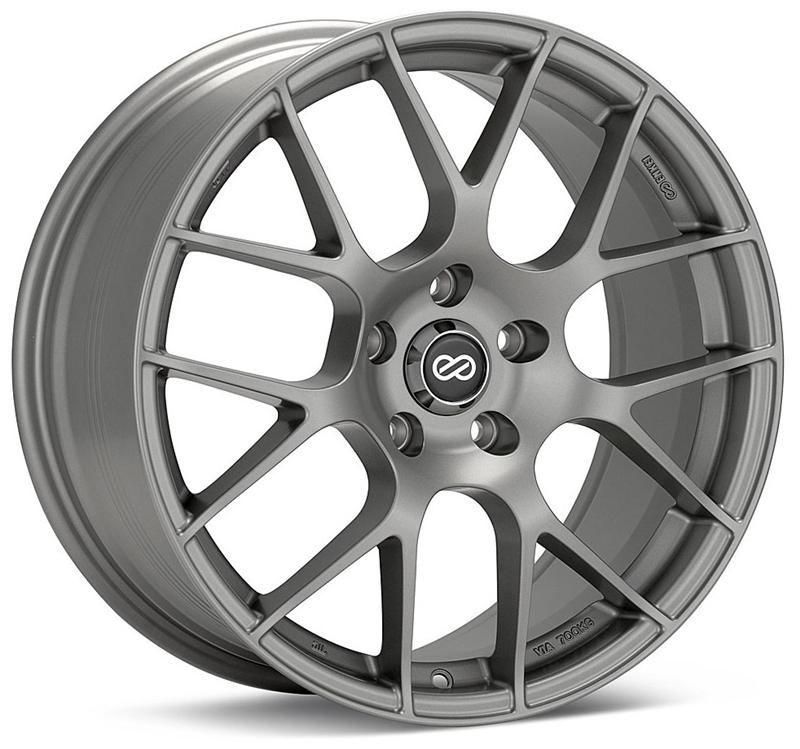 Enkei Raijin 18x8.5 45mm Offset 5x100 Bolt Pattern 72.6 Bore Dia Titanium Gray Wheel *Min Qty 60* - 467-885-8045GM