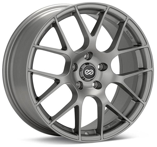 Enkei Raijin 18x8.5 45mm Offset 5x100 Bolt Pattern 72.6 Bore Dia Titanium Gray Wheel *Min Qty 60* - 467-885-8045GM