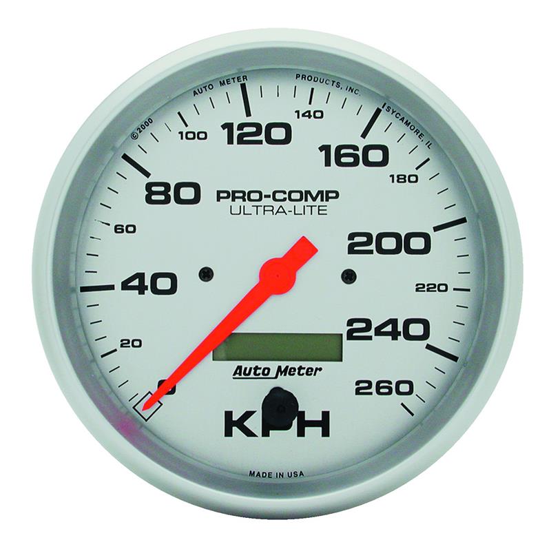 Autometer Ultra-Lite 5 inch 260 KPH In Dash Speedo - 4489-M