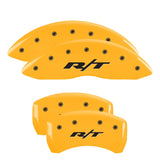 MGP 4 Caliper Covers Engraved Front & Rear RT1-Truck Yellow Finish Black Char 2006 Dodge Charger - 12001SRT1YL