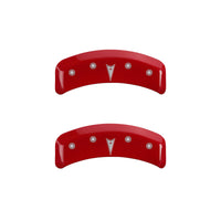 MGP 4 Caliper Covers Engraved Front Pontiac Engraved Rear Arrow Red finish silver ch - 18027SPONRD