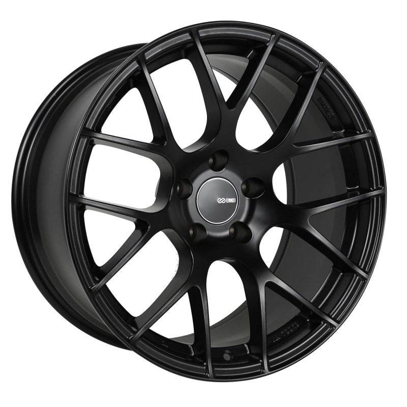 Enkei Raijin 18x8 35mm Offset 5x100 Bolt Pattern Matte Black Wheel - 467-880-8035BK