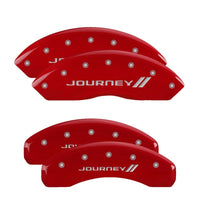 MGP 4 Caliper Covers Engraved Front & Rear With stripes/Journey Red finish silver ch - 12200SJNYRD