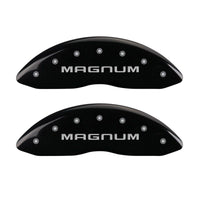 MGP 4 Caliper Covers Engraved Front & Rear Magnum Black finish silver ch - 12001SMGMBK
