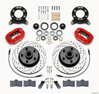 Wilwood Forged Dynalite-M Front Kit 11.30in 1 PC Rotor&Hub Drill-Red 1970-1973 Mustang Disc & Drum - 140-13477-DR