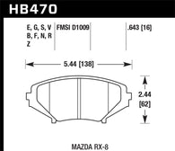 Hawk 2004-2011 Mazda RX-8 Grand Touring HPS 5.0 Front Brake Pads - HB470B.643