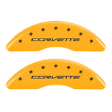 MGP 4 Caliper Covers Engraved Front Corvette C7 Engraved Rear Z51/2015 Yellow finish black ch - 13084SZ51YL