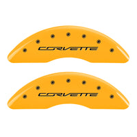 MGP 4 Caliper Covers Engraved Front Corvette C7 Engraved Rear Z51/2015 Yellow finish black ch - 13084SZ51YL