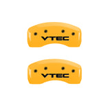 MGP 4 Caliper Covers Engraved Front & Rear Vtech Yellow Finish Black Char 1998 Honda Prelude - 20103SVTCYL