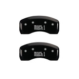 MGP 4 Caliper Covers Engraved Front & Rear Mach 1 Black finish silver ch - 10017SMCHBK