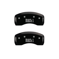 MGP 4 Caliper Covers Engraved Front & Rear Mach 1 Black finish silver ch - 10017SMCHBK